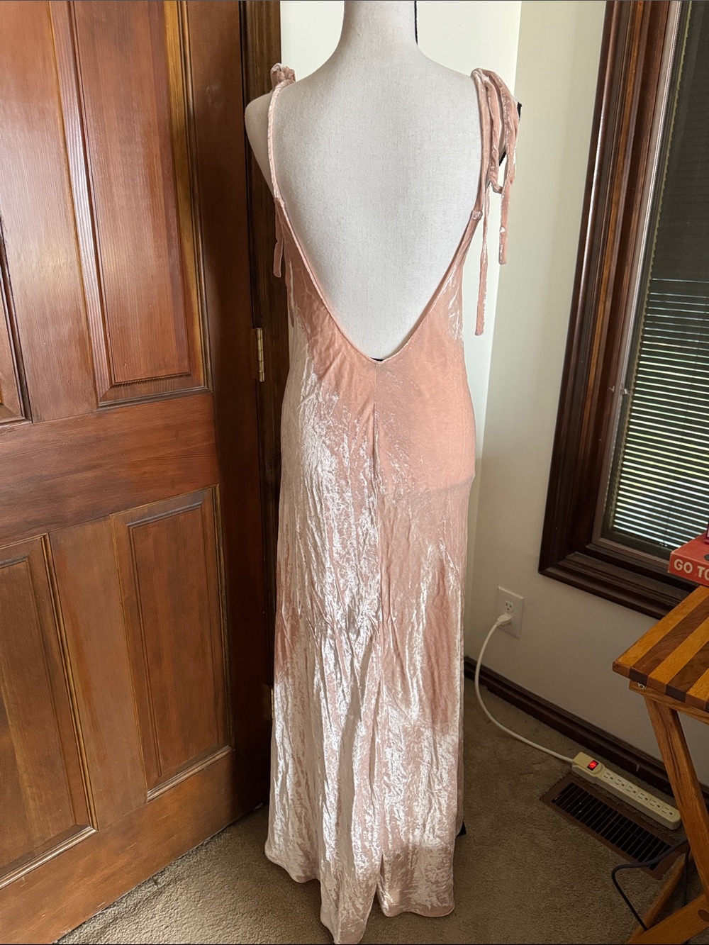 Attico | Marisa Var. 3 Velvet Slip Dress with Tie Straps Size S (estimate) - Picture 5 of 11
